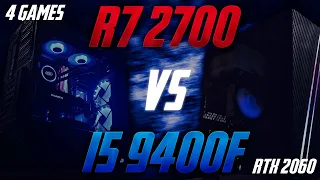RYZEN 7 2700 VS I5 9400F (RTX 2060) IN 4 GAMES ULTRA SETTINGS 1080P (2K)