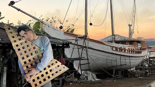 Boat restoration: replacing deck planks with scrapwood — Sailing Yabá 141