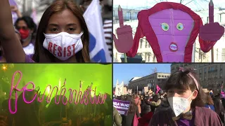 8 de março reúne mulheres em protestos por todo o mundo | AFP