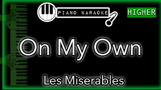 On My Own (HIGHER +3) - Les Miserables - Piano Karaoke Instrumental