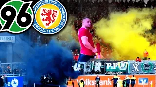 Blau-Gelber Rauch im Gäste-Block, Spielunterbrechungen & Pyroshows! (Braunschweig - Hannover 1:0)