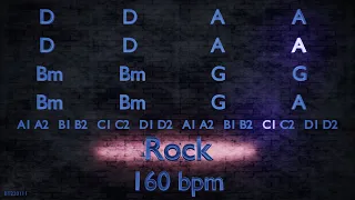 Backing Track in D Major - D D A A D D A A Bm Bm G G Bm Bm G A - Rock - 160 bpm