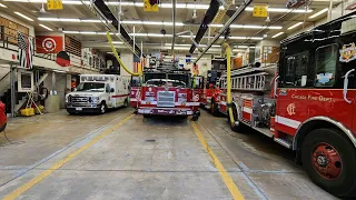 Chicago Fire house tour plus Truck 6 and Ambulance 74 responding to multiple calls