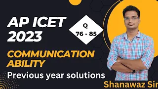 Communication Ability (Q76 - 85) || AP ICET 2022 Previous year question paper solutions ||