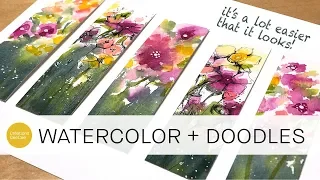 how to paint and doodle loose florals + minimize paper buckling (beginner level)
