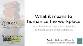 Gunther Verheyen shared "What it means to humanize the workplace" at an online meetup of SugarMe