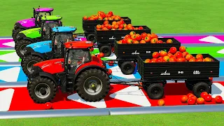 LOADING ORANGES & TRANSPORTING WITH CASE TRACTORS CHALLENGE - Farming Simulator 22