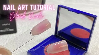 Blush Nails or Pink Aura Nails | Using blush & Eyeshadow | No Airbrush Machine