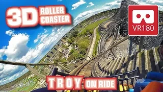 VR Roller Coaster VR180 3D onride Experience - Troy | VR 1st row POV @ Toverland achtbaan Oculus