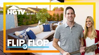 AMAZING Modern Backyard Perfect With Waterfall and Firepit! | Flip or Flop | HGTV