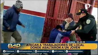 Juliaca: Agreden a trabajadores y apedrean local nocturno donde fue asaltado un joven