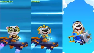 Talking Tom Sky RUN VS Talking Tom Hero Dash QUEEN BEE ANGELA VS SUPER HANK Android IOS Gameplay HD