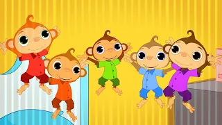 Пять маленьких обезьянок | дошкольные видео | Музыка для детей | развивающий мультфильм