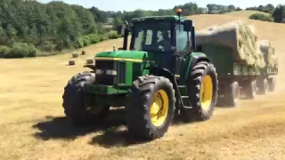 John Deere 6910S skacze jak żaba przy wyciagniu przyczep pod mega górę- ENGINE SOUND