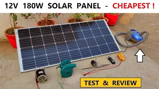 12V 180W Solar Panel ( Monocrystalline ) | Full Test & Review with DC Motor