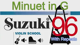 Minuet in G | Piano Accompaniment | L. van Beethoven | Suzuki Violin School | Volume 2 | 96