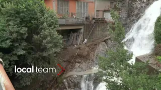 Laglio, colata di fango: sassi e fango ovunque