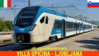 Cab Ride Villa Opicina - Ljubljana (Spielfeld–Trieste Railway-Italy-Slovenia) train driver's view 4K