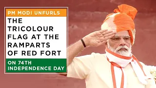 PM Modi unfurls the Tricolour flag at the ramparts of Red Fort on 74th Independence Day