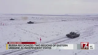 Putin recognizes independence of Ukraine breakaway regions