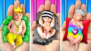 Rich Vs Broke Vs Giga Rich Pregnant In Jail! Wednesday vs Barbie! DIY Ideas by TooLala!