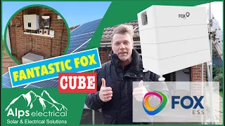 The Fox Cube Battery Storage System With JA Solar panels On A Garage Roof