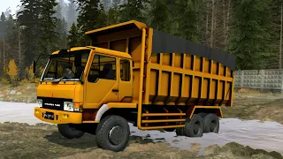 Spintires Mudrunner - Mitsubishi Fuso 517 6x6 Dump Truck Driving Offroad