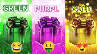 choose your gift new🤩🤮😍 green,golden,purple,eligetudestino, #giftbox #gift #quiz #chooseyourgift