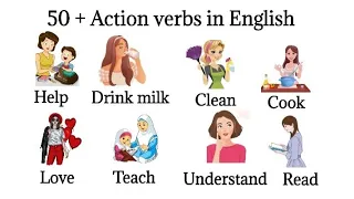 50 + Action verbs in English || Action verbs vocabulary in English with pictures