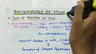 Bacteriology of milk | Applied microbiology | Handwritten notes