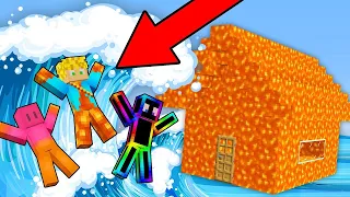 ¿SOBREVIVIMOS? CASA DE LAVA vs TSUNAMI DE AGUA EN MINECRAFT