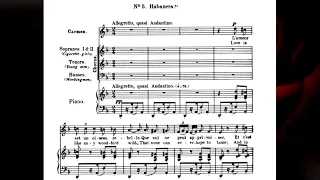 Georges Bizet "Carmen" -   Habanera (L’amour est un oiseau rebelle) - Video Score