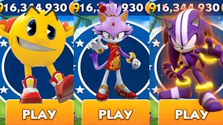 Sonic Dash - Sir Pacman VS Blaze Dash VS Darkspine _ Movie Sonic vs All Bosses Zazz Eggman