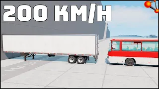 TRAILER vs IKARUS! 200 Km/H CRASH TEST! - BeamNg Drive