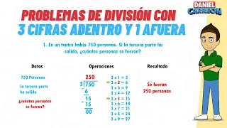 PROBLEMAS DE DIVISIÓN CON 3 CIFRAS ADENTRO Y 1 AFUERA Super facil - Para principiantes