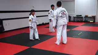 8-24-20 ATA TAEKWONDO White Belt Testing- Self defense (Zachary, Bruce, and Sarah)