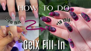 HOW TO DO A GELX FILL IN - STEP BY STEP GEL EXTENSION FILL IN