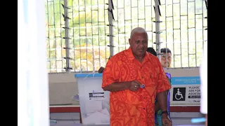 2022 Fiji General Election: FijiFirst Party Leader Voreqe Bainimarama cast his vote.