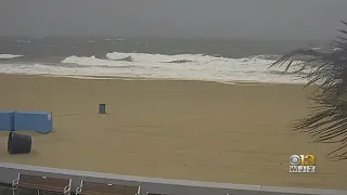 Winds Whip Up In Ocean City As Tropical Storm Isaias Makes Its Way To Maryland