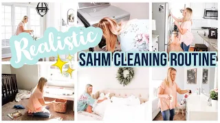 REALISTIC CLEANING ROUTINE (2019) | SPEED CLEANING FOR BUSY MOMS | SAHM CLEANING MOTIVATION