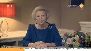 Koningin Beatrix treedt af - Toespraak - Queen Beatrix Resignation - www.1stwebdesign.nl