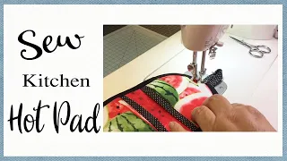 Mini Hot Pad - EASY to Sew - FREE Pattern - Sewing tutorial - In the kitchen Series 1