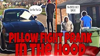 Pillow Fighting STRANGERS In The HOOD! (Gone Wrong) 🔫