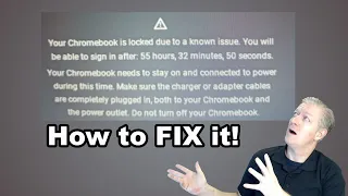 Your Chromebook is locked due to a known issue.  FIX with 2 Options