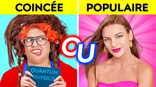 POPULAIRE VS INTELLO POUR 24 HEURES ! Comment Devenir Populaire à L’école ! par 123 GO! CHALLENGE