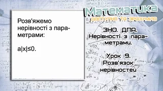 Нерівності з параметрами.  Розв'язок нерівностей.  Урок 9