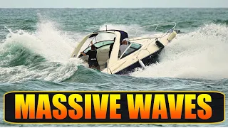 BOATS CROSS DANGEROUS HAULOVER!!  BOATS IN ANGRY WAVES | BOAT ZONE