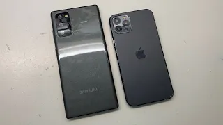 Galaxy Note 20 vs IPhone 11 Pro drop test [clone]