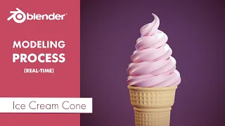 Ice Cream Cone Modeling Process In Blender (Real-Time)