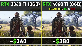 RTX 3060 Ti vs RTX 4060 Ti (8GB) | Frame Generation Saves the Day | 10 Latest AAA Games Tested